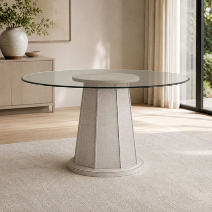 Bassett Mirror - Korey 48" Whitewashed Pedestal Dining Table - 7096-700-045 view 6