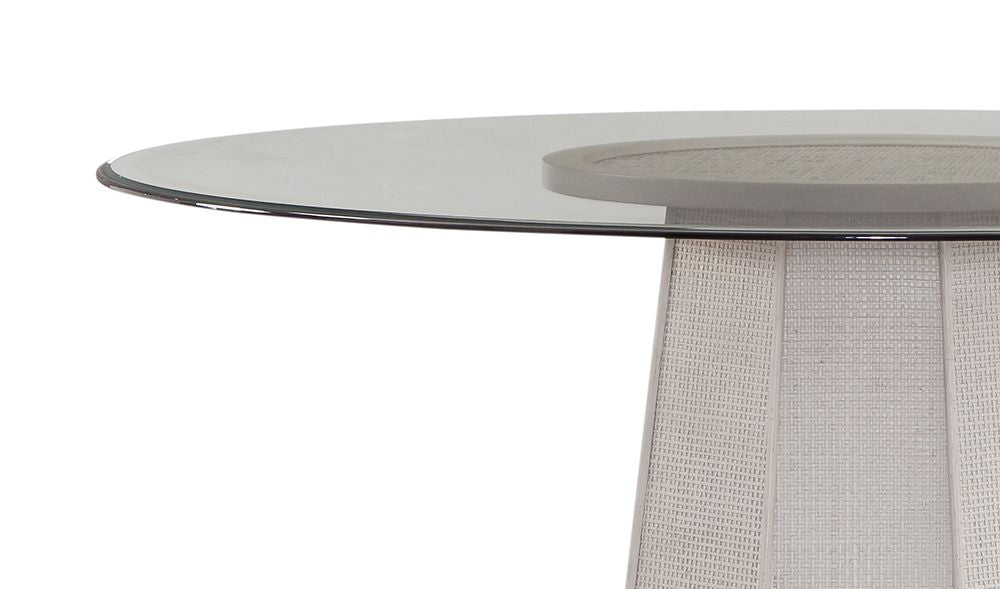 Bassett Mirror - Korey 54" Whitewashed Round Pedestal Dining Table - 7096-700-095 view 3