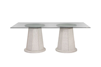 Bassett Mirror - Korey 78" Whitewashed Double-Pedestal Dining Table - 7096-700-887 view 2