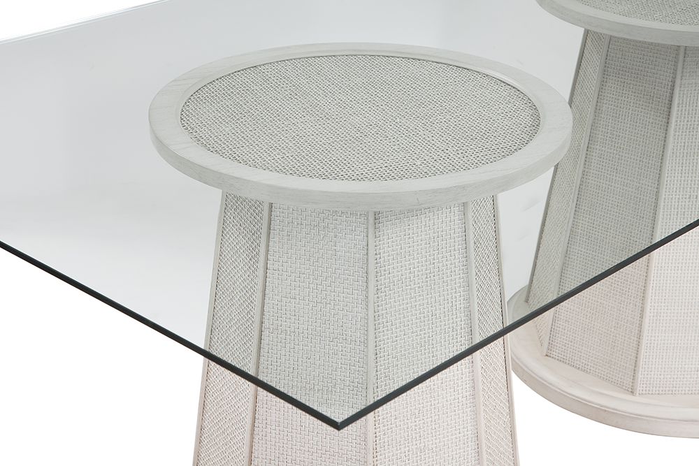 Bassett Mirror - Korey 78" Whitewashed Double-Pedestal Dining Table - 7096-700-887 view 5