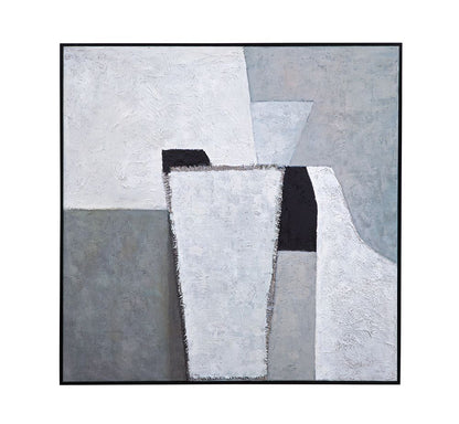 Bassett Mirror - Landen Gray Abstract Framed Canvas - 7301-005 view 1