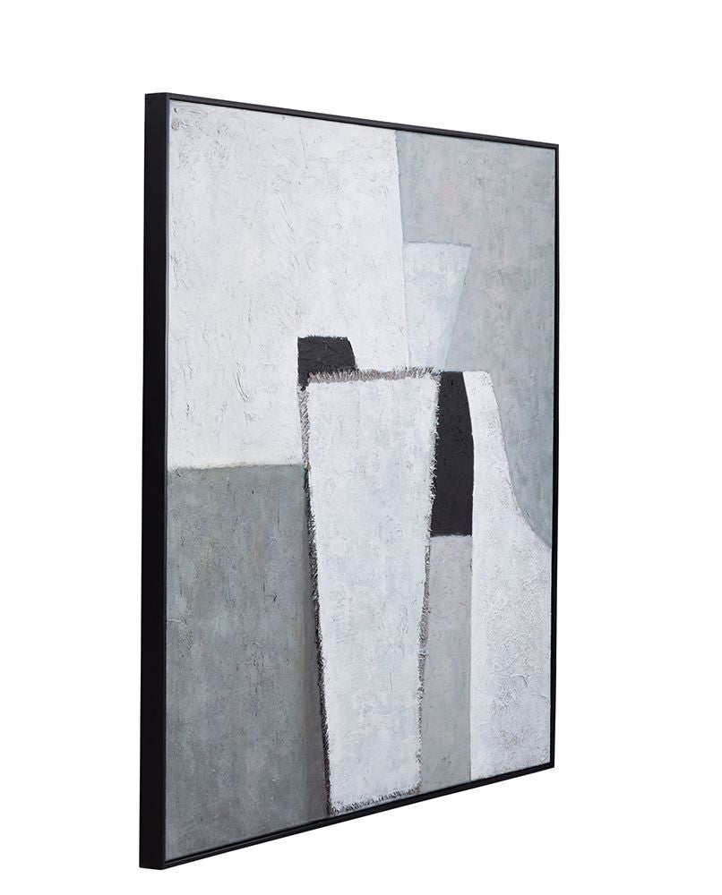 Bassett Mirror - Landen Gray Abstract Framed Canvas - 7301-005 view 2