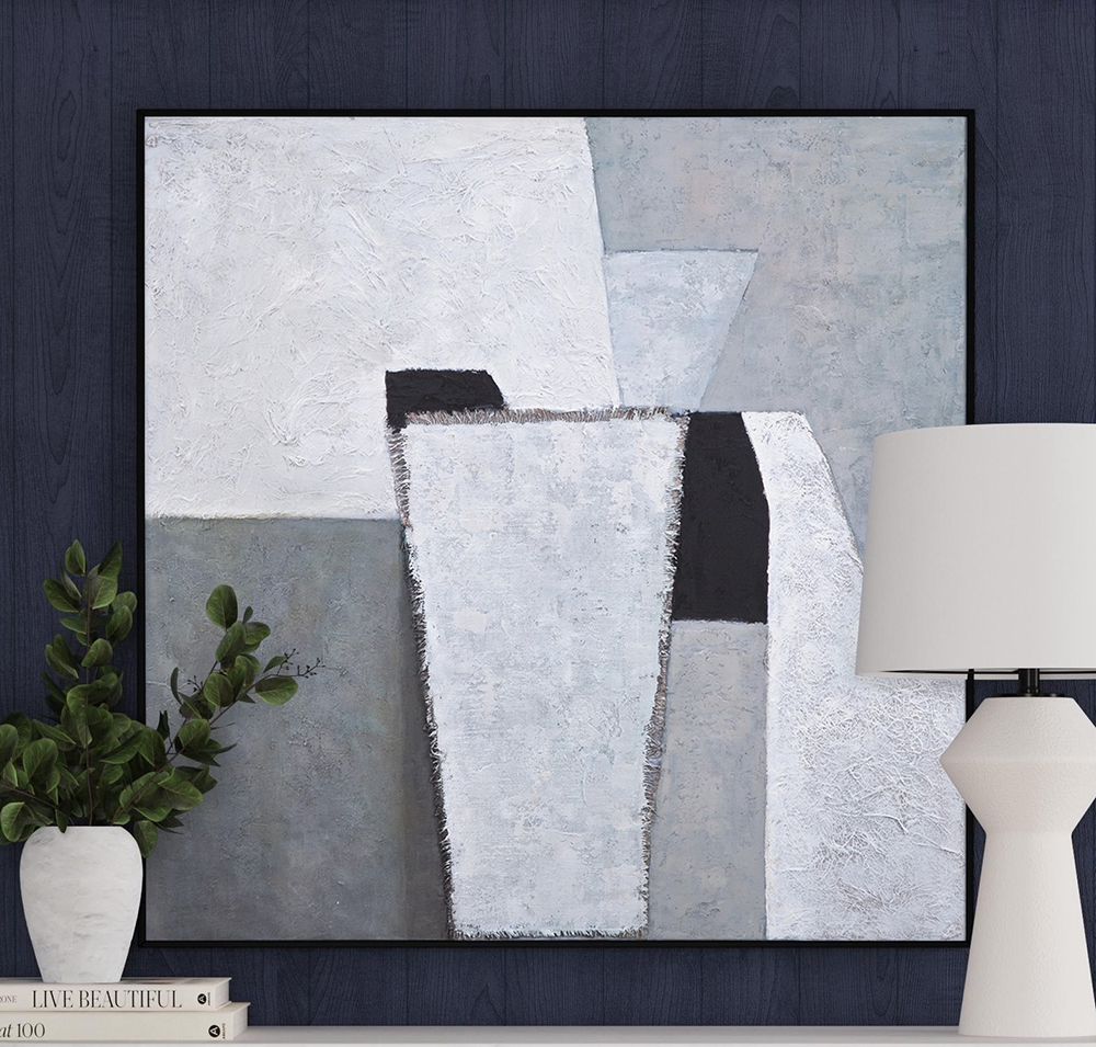 Bassett Mirror - Landen Gray Abstract Framed Canvas - 7301-005 view 4