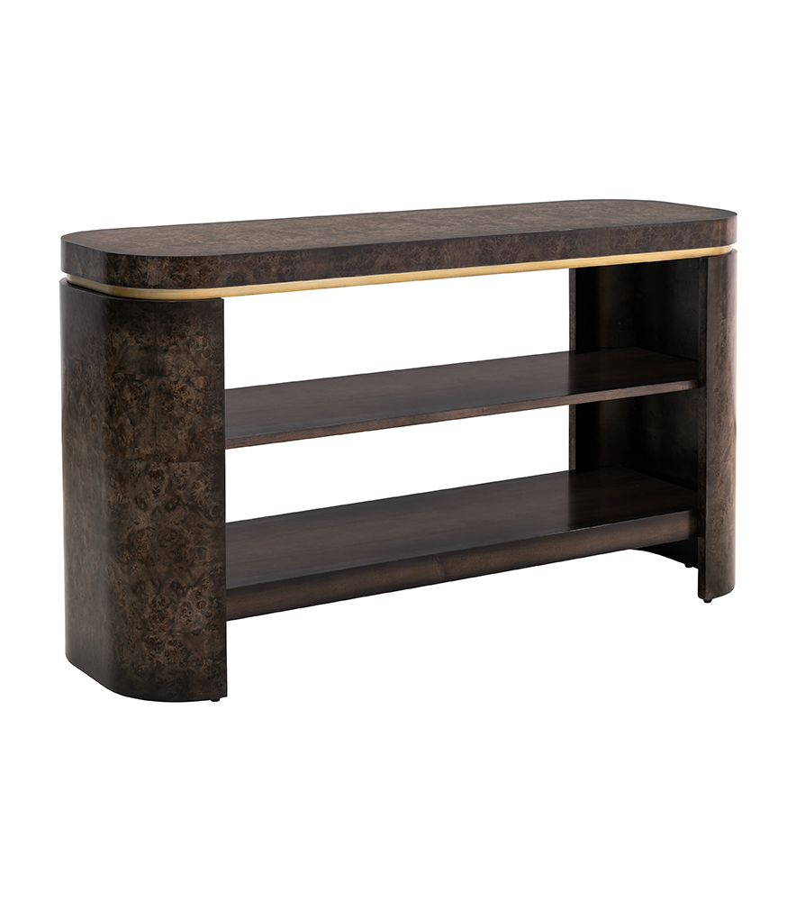 Bassett Mirror - Langford 54" Ebony Mappa Burl Console Table - 6031-LR-400 view 1