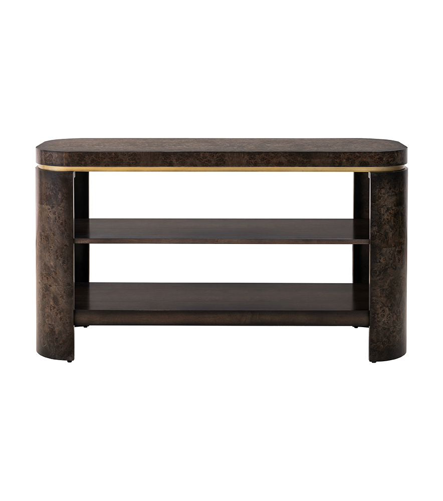 Bassett Mirror - Langford 54" Ebony Mappa Burl Console Table - 6031-LR-400 view 2