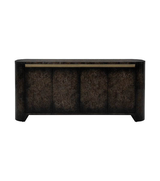 Bassett Mirror - Langford 76" Ebony Mappa Burl Four-Door Storage Cabinet - 6031-DR-576 view 2