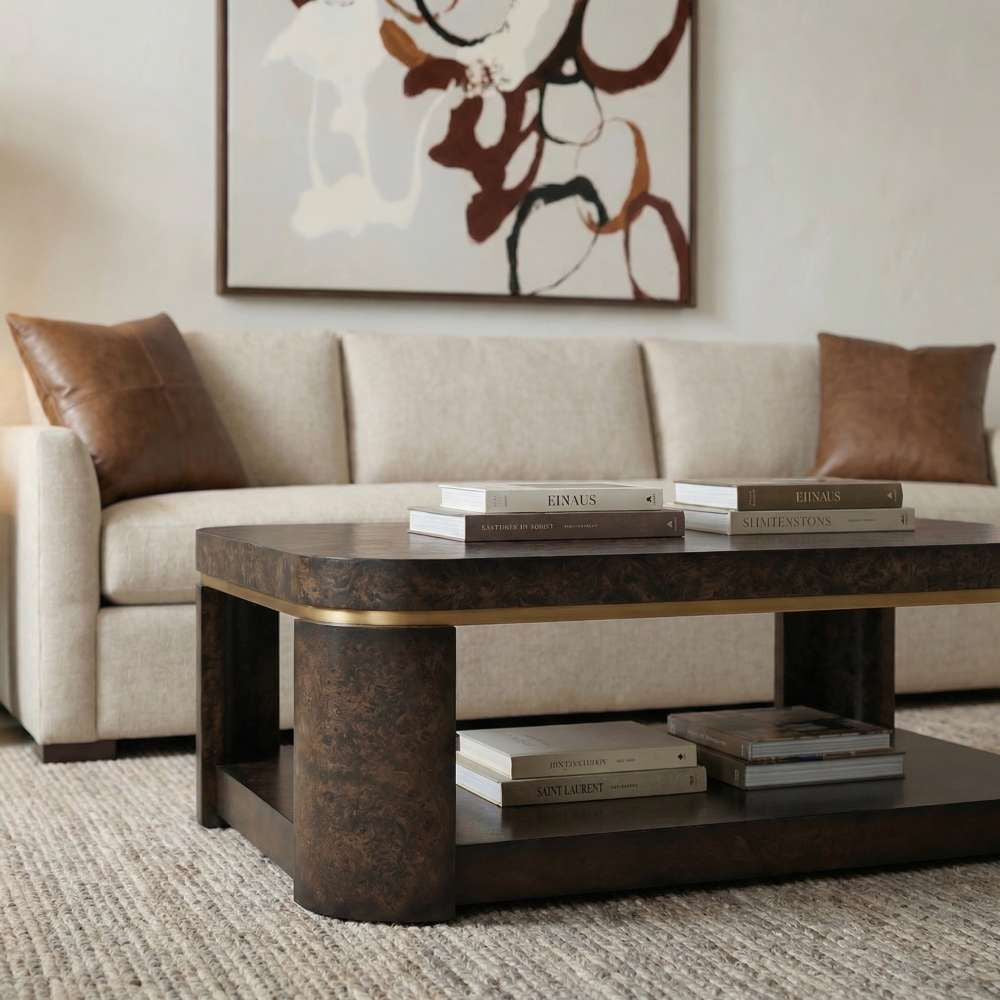 Bassett Mirror - Langford Black Burl Coffee Table - 6031-LR-100 view 5