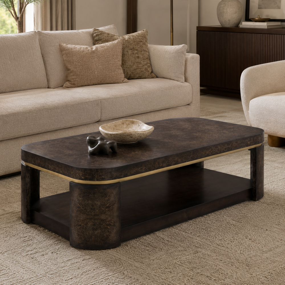 Bassett Mirror - Langford Black Burl Coffee Table - 6031-LR-100 view 6