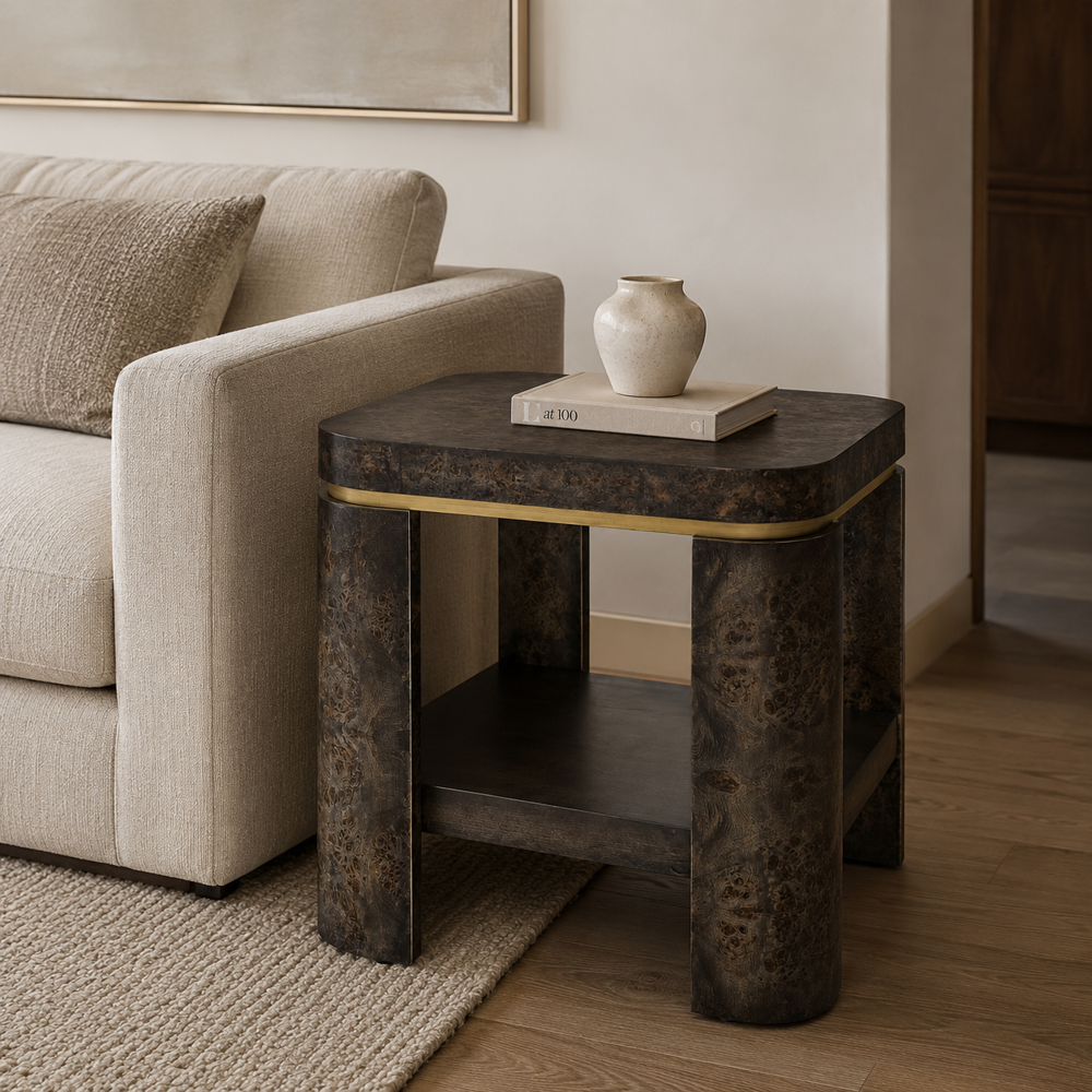 Bassett Mirror - Langford Black Burl End Table - 6031-LR-250 view 5