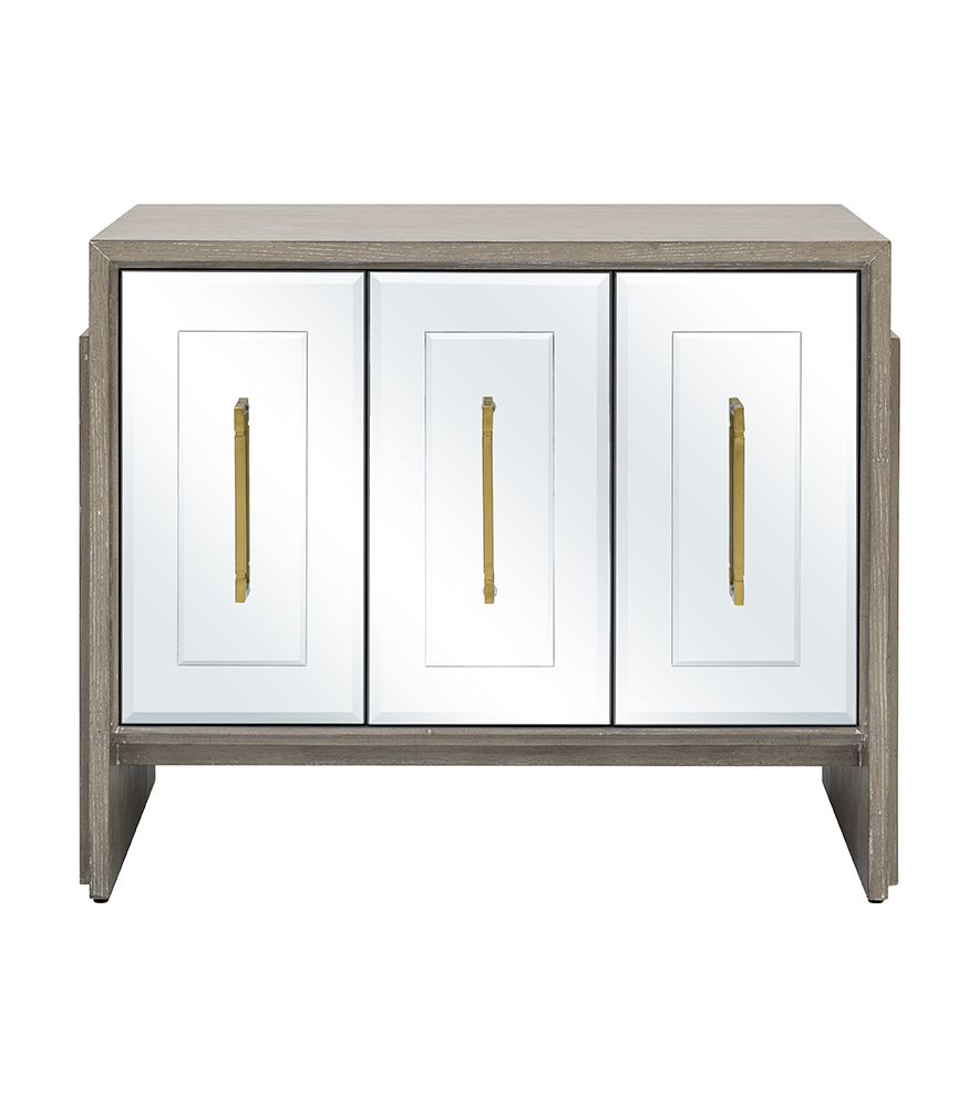 Bassett Mirror - Lansing 40" Cerused Gray Oak Three-Door Storage Cabinet - 2542-DR-576 view 2