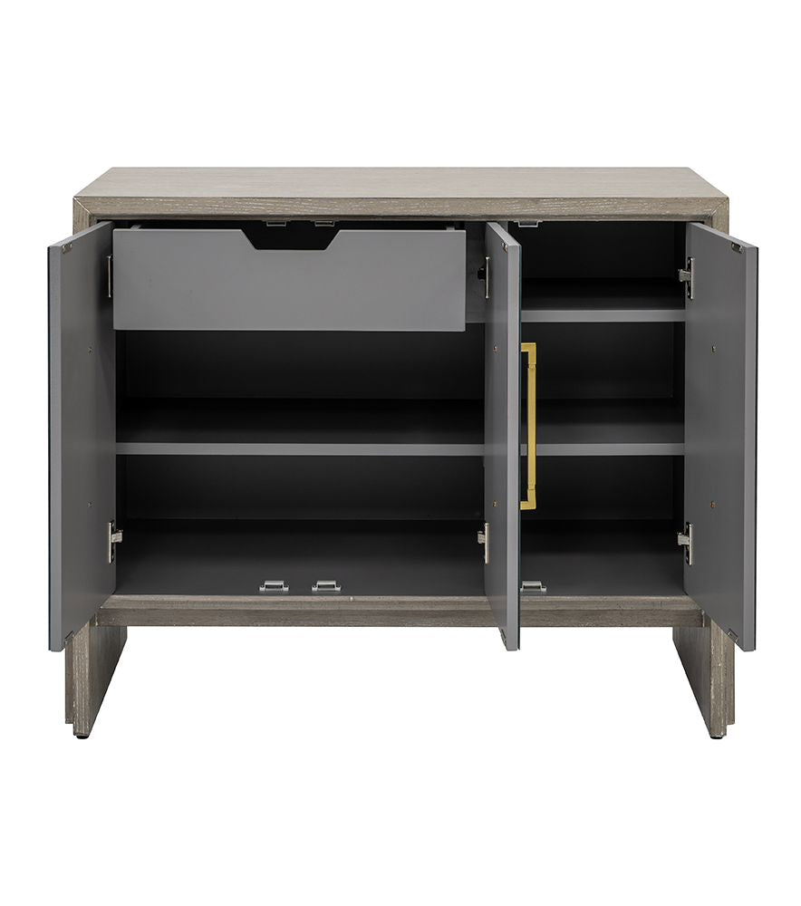 Bassett Mirror - Lansing 40" Cerused Gray Oak Three-Door Storage Cabinet - 2542-DR-576 view 3