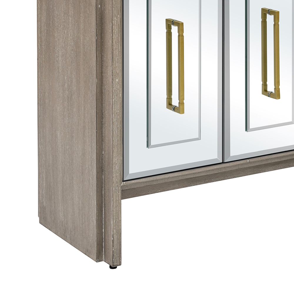Bassett Mirror - Lansing 40" Cerused Gray Oak Three-Door Storage Cabinet - 2542-DR-576 view 4