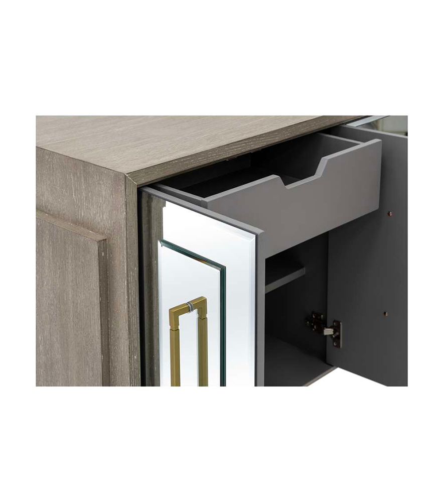 Bassett Mirror - Lansing 40" Cerused Gray Oak Three-Door Storage Cabinet - 2542-DR-576 view 6