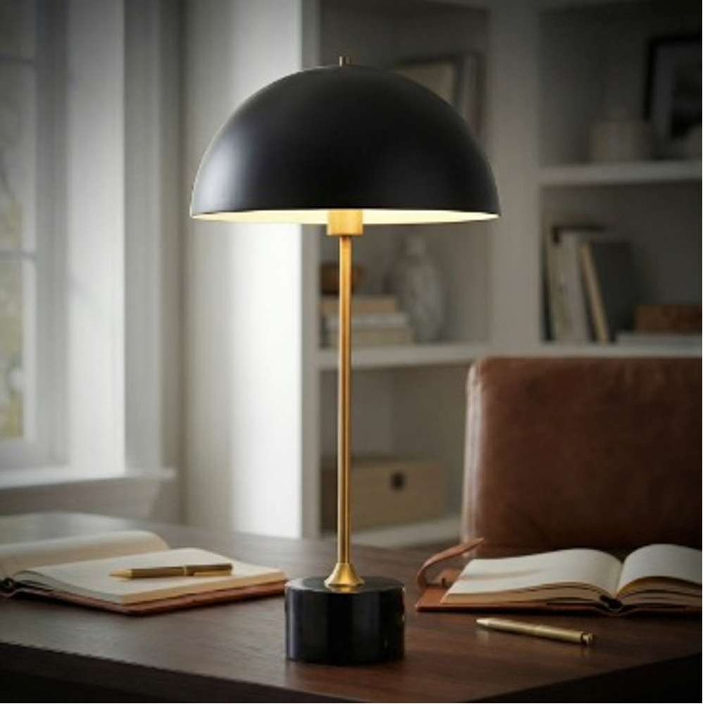 Bassett Mirror - Latham 30" Black Metal and Marble Table Lamp - L4801T view 4