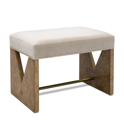 Bassett Mirror - Laurent Gray Velvet Accent Stool - 6064-LR-101 view 1
