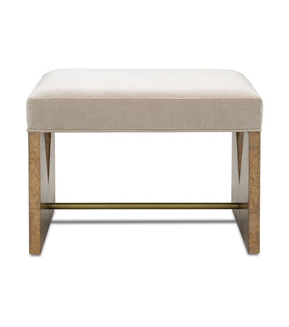 Bassett Mirror - Laurent Gray Velvet Accent Stool - 6064-LR-101 view 2