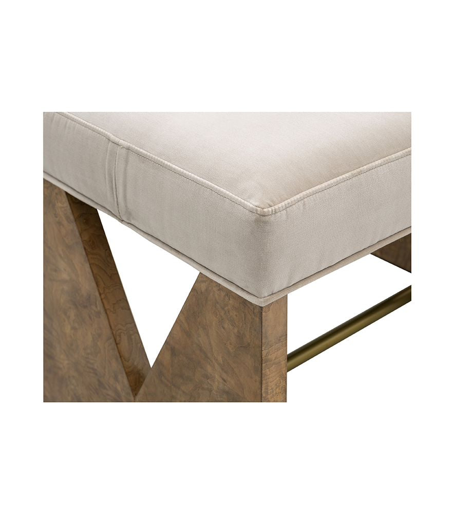 Bassett Mirror - Laurent Gray Velvet Accent Stool - 6064-LR-101 view 4