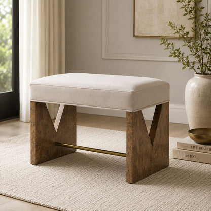 Bassett Mirror - Laurent Gray Velvet Accent Stool - 6064-LR-101 view 5