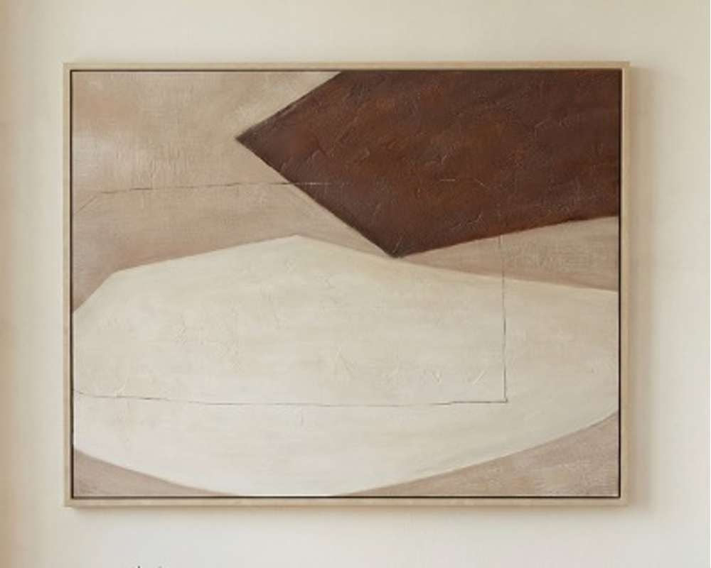Bassett Mirror - Leadline Earth-Tone Abstract Framed Canvas - 7301-146 view 4