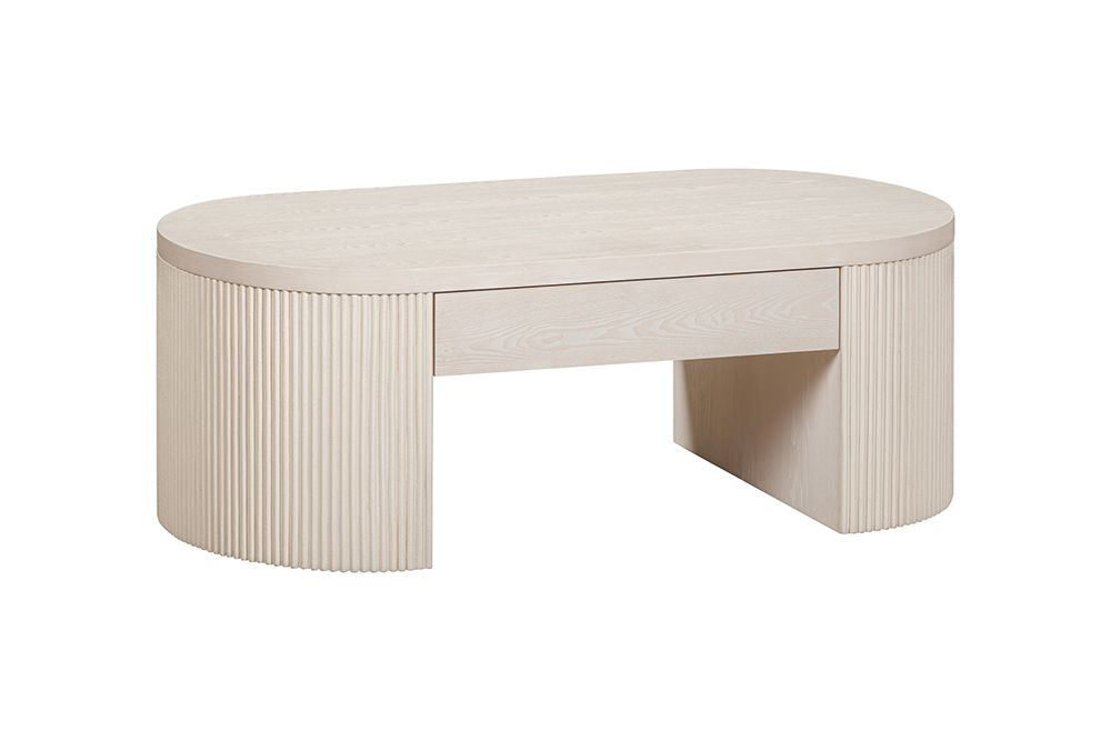 Bassett Mirror - Lena Washed White Oak Coffee Table - 6012-LR-140 view 1