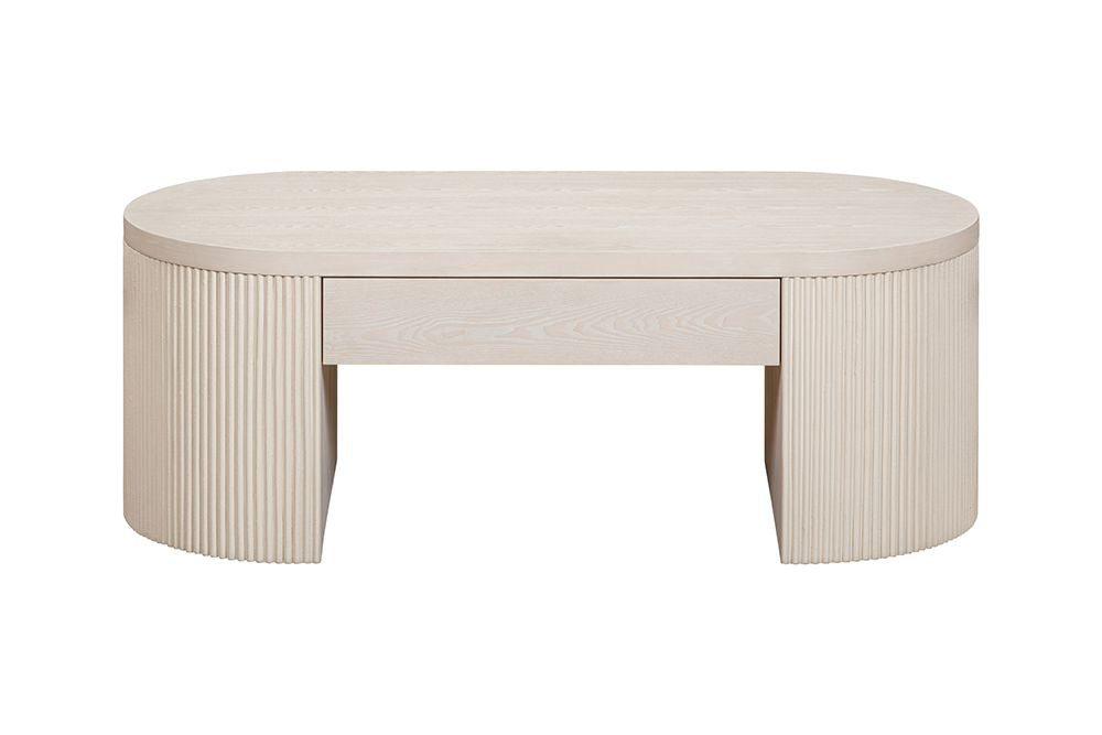 Bassett Mirror - Lena Washed White Oak Coffee Table - 6012-LR-140 view 2