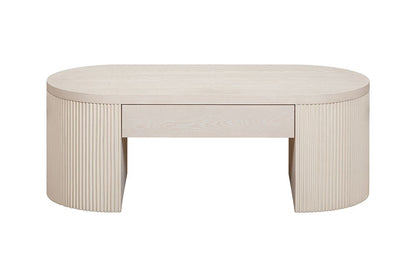 Bassett Mirror - Lena Washed White Oak Coffee Table - 6012-LR-140 view 2