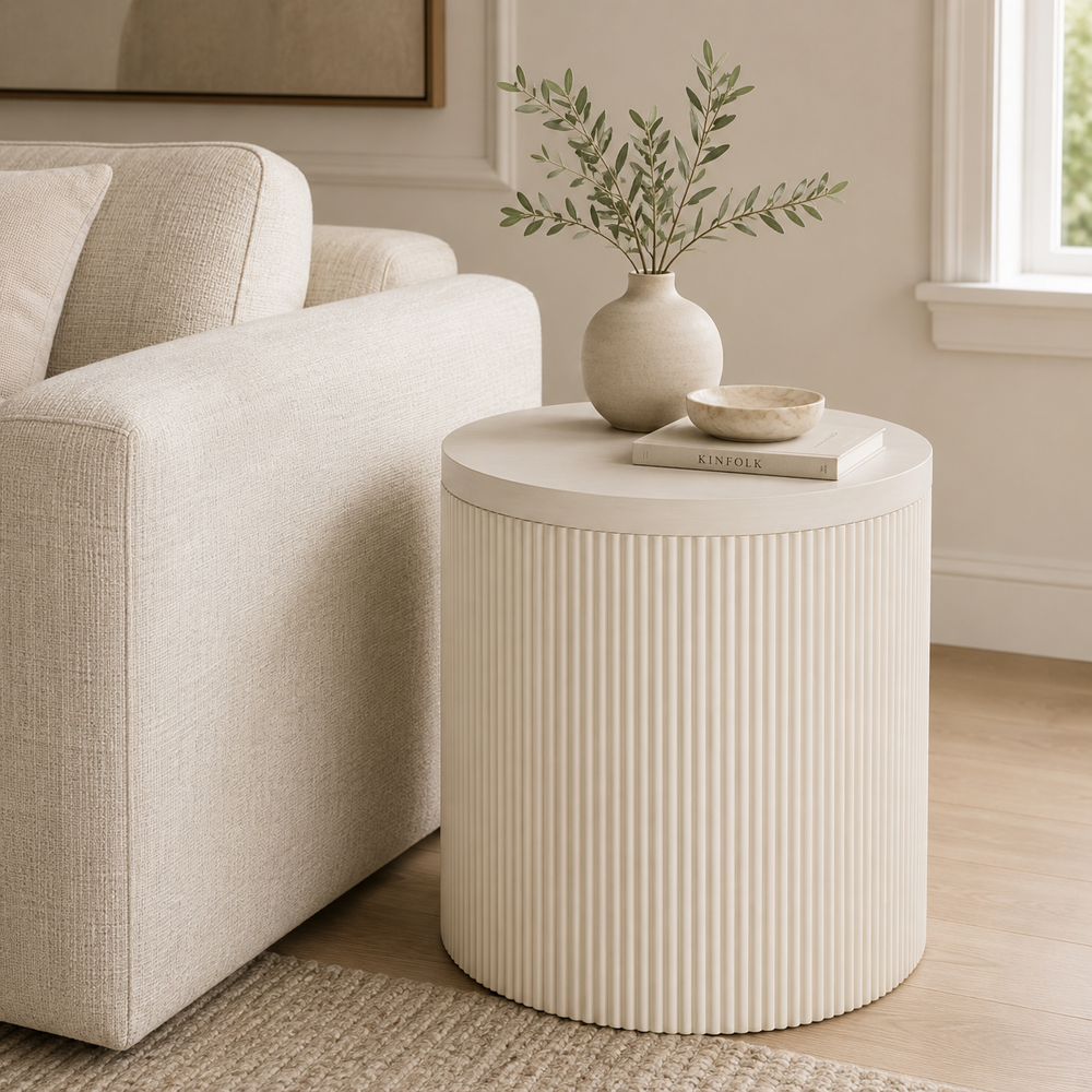 Bassett Mirror - Lena Washed White Oak End Table - 6012-LR-220 view 5