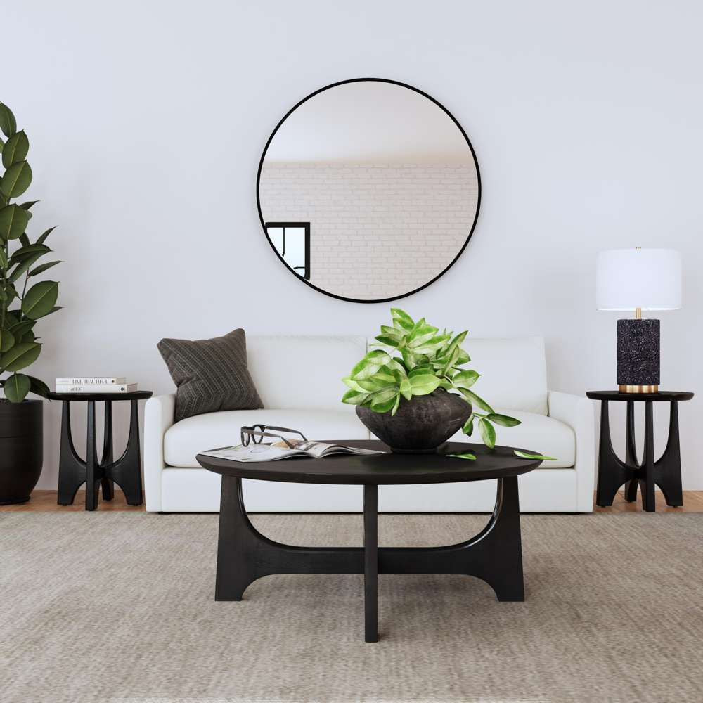 Bassett Mirror - Levigne 48" Black Round Wall Mirror - M4439 view 7