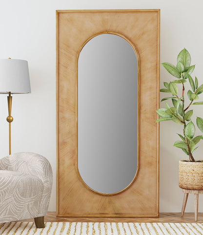 Bassett Mirror - Liam 80" Natural Oval Floor Mirror - M5153 view 4