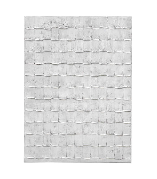 Bassett Mirror - Linear Marks White Abstract Canvas Art - 7301-028 view 1