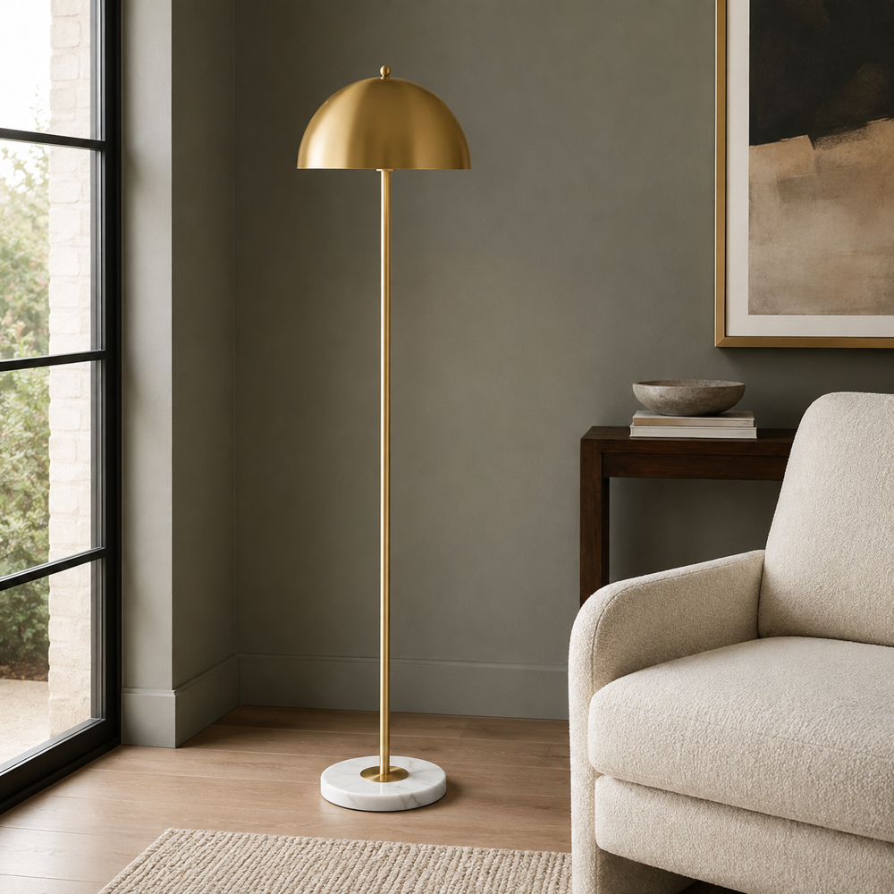 Bassett Mirror - Loraine 59" White Metal Floor Lamp - L4653F view 4