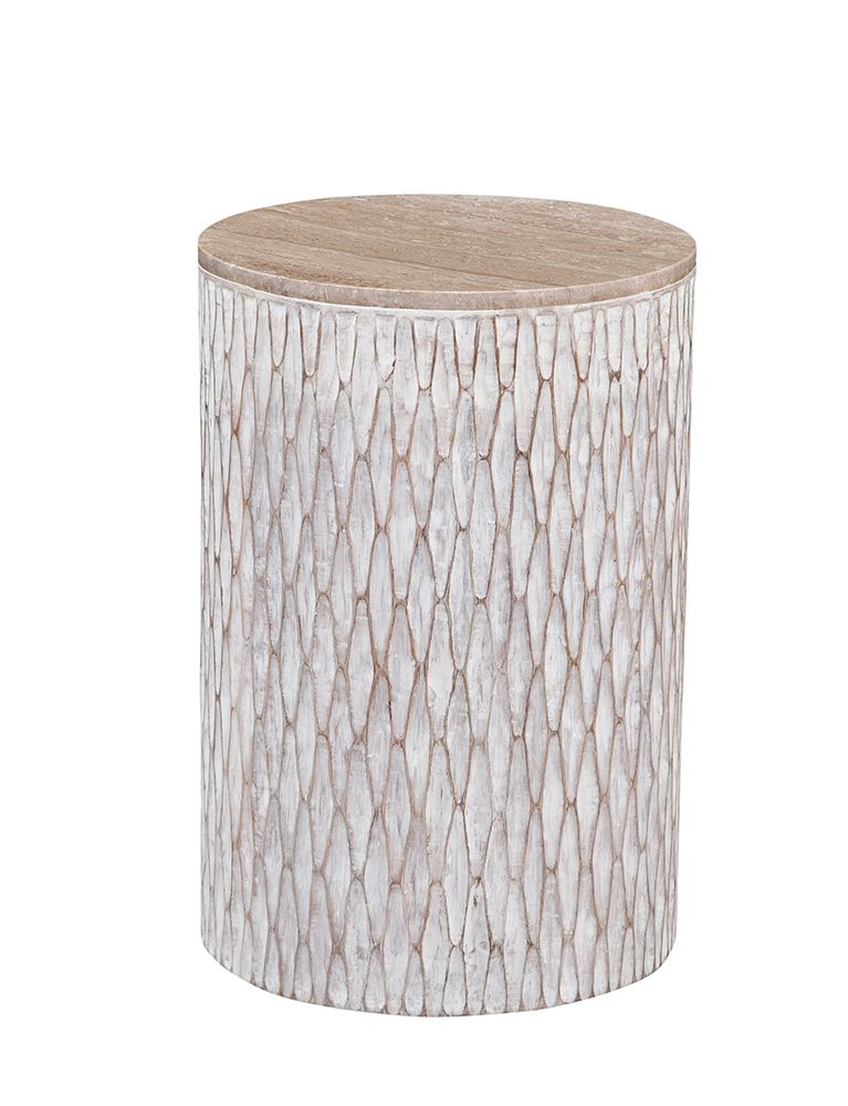 Bassett Mirror - Lorenzo Travertine Drink Table - 9908-LR-223 view 1