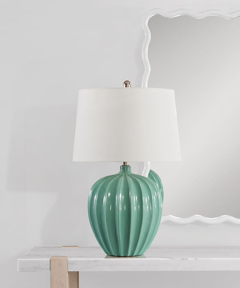 Bassett Mirror - Lotus 28" Seafoam Green Ceramic Table Lamp - L4740T view 4