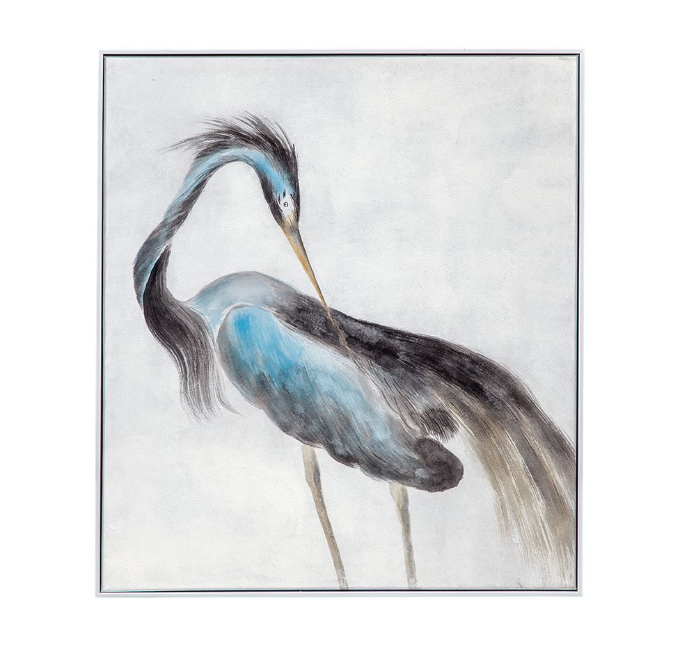 Bassett Mirror - Louisiana Heron Blue Framed Canvas - 7301-026 view 1