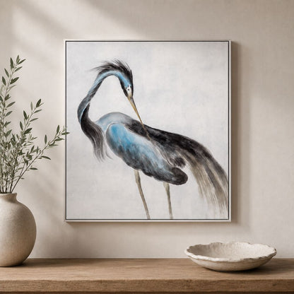 Bassett Mirror - Louisiana Heron Blue Framed Canvas - 7301-026 view 5