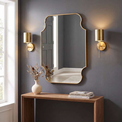 Bassett Mirror - Lyenda 48" Gold Leaf Rectangular Wall Mirror - M4875 view 4