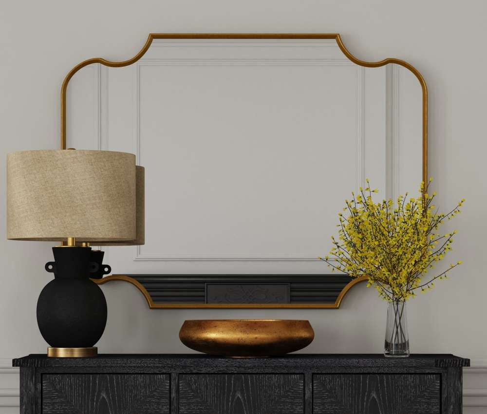 Bassett Mirror - Lyenda 48" Gold Leaf Rectangular Wall Mirror - M4875 view 5