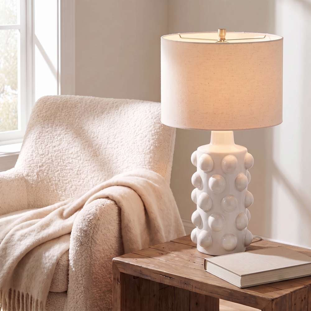 Bassett Mirror - Lynn 30" White Ceramic Table Lamp - L4695T view 4
