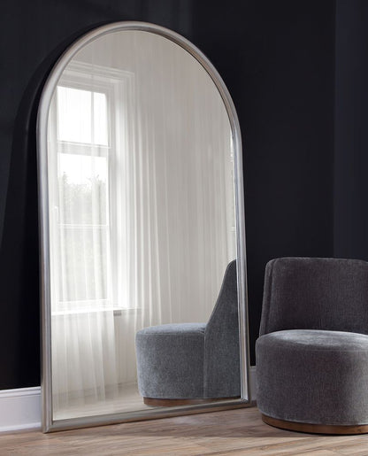 Bassett Mirror - Malia 80" Silver Arched Floor Mirror - M4949 view 4