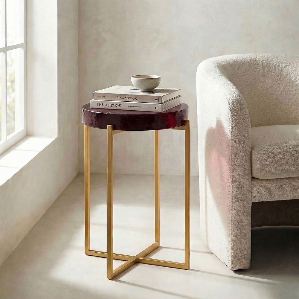 Bassett Mirror - Marilee Red Glass Accent Table - 9913-LR-224 view 5