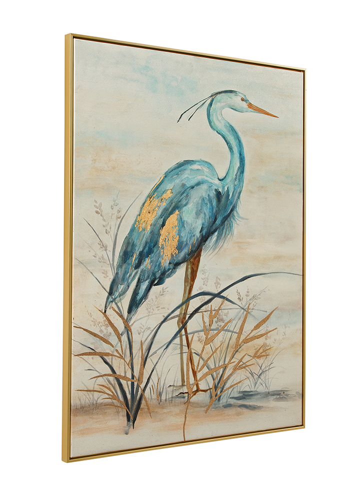 Bassett Mirror - Marshlands Coastal Heron Framed Canvas - 7301-077 view 2