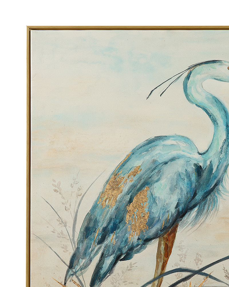 Bassett Mirror - Marshlands Coastal Heron Framed Canvas - 7301-077 view 3