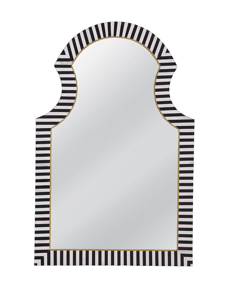 Bassett Mirror - Martens 46" Black Arched Wall Mirror - M5097 view 1