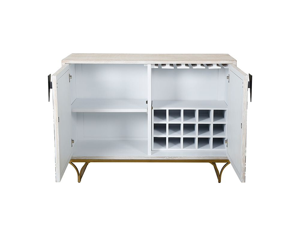 Bassett Mirror - Martina 49" Whitewashed Mango Wine & Bar Cabinet - 5275-LR-508 view 3