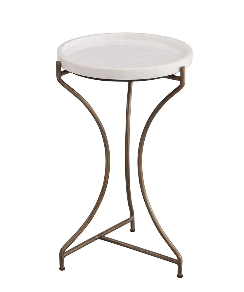Bassett Mirror - McGowan White Marble Accent Table - 9898-LR-223 view 1