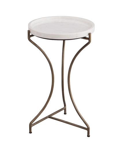 Bassett Mirror - McGowan White Marble Accent Table - 9898-LR-223 view 1