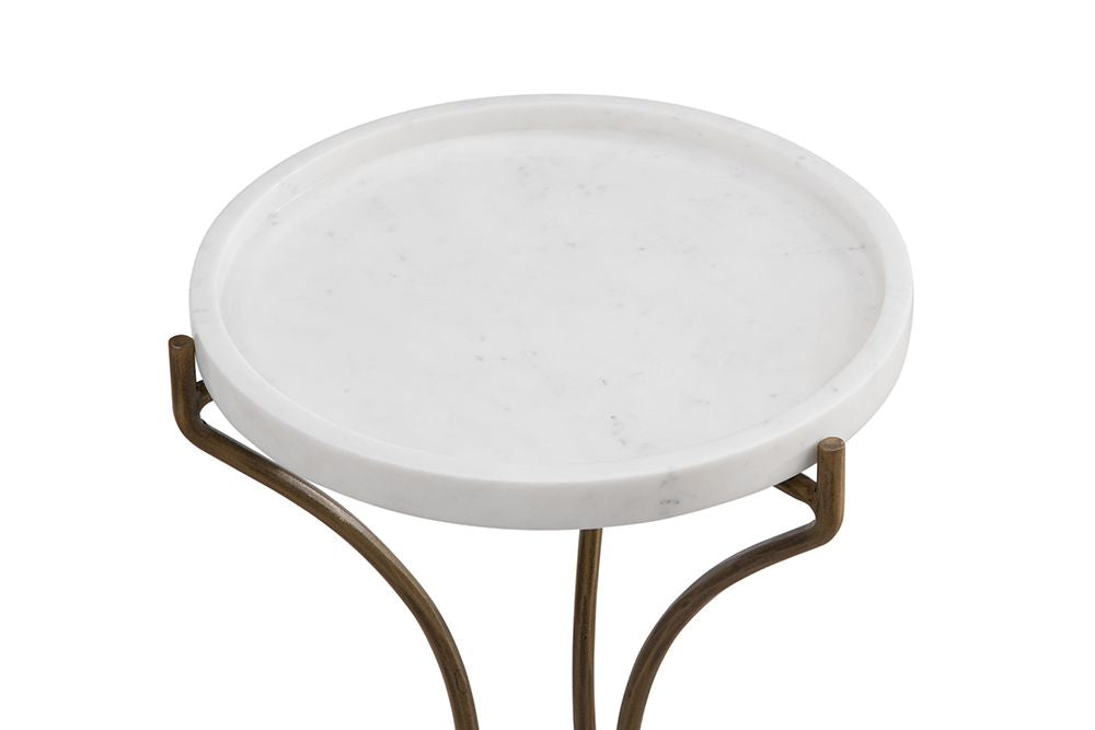 Bassett Mirror - McGowan White Marble Accent Table - 9898-LR-223 view 2