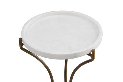Bassett Mirror - McGowan White Marble Accent Table - 9898-LR-223 view 2