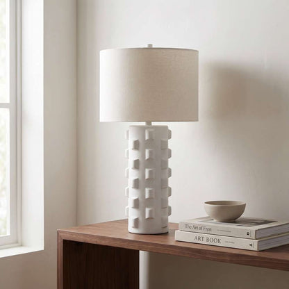Bassett Mirror - Mellette 30" White Ceramic Table Lamp - L4515T view 4