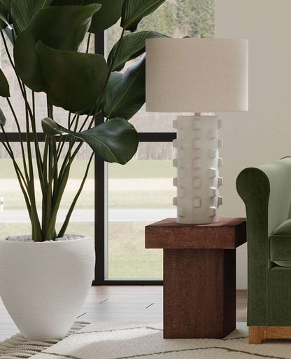 Bassett Mirror - Mellette 30" White Ceramic Table Lamp - L4515T view 5